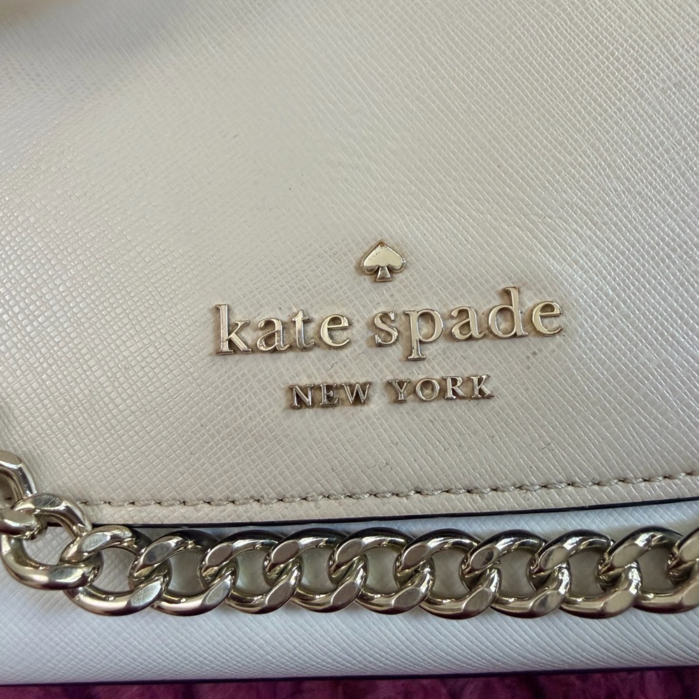 kate spade Cream Crossbody with Black Strap and Gold Chain - Picture 2 of 6